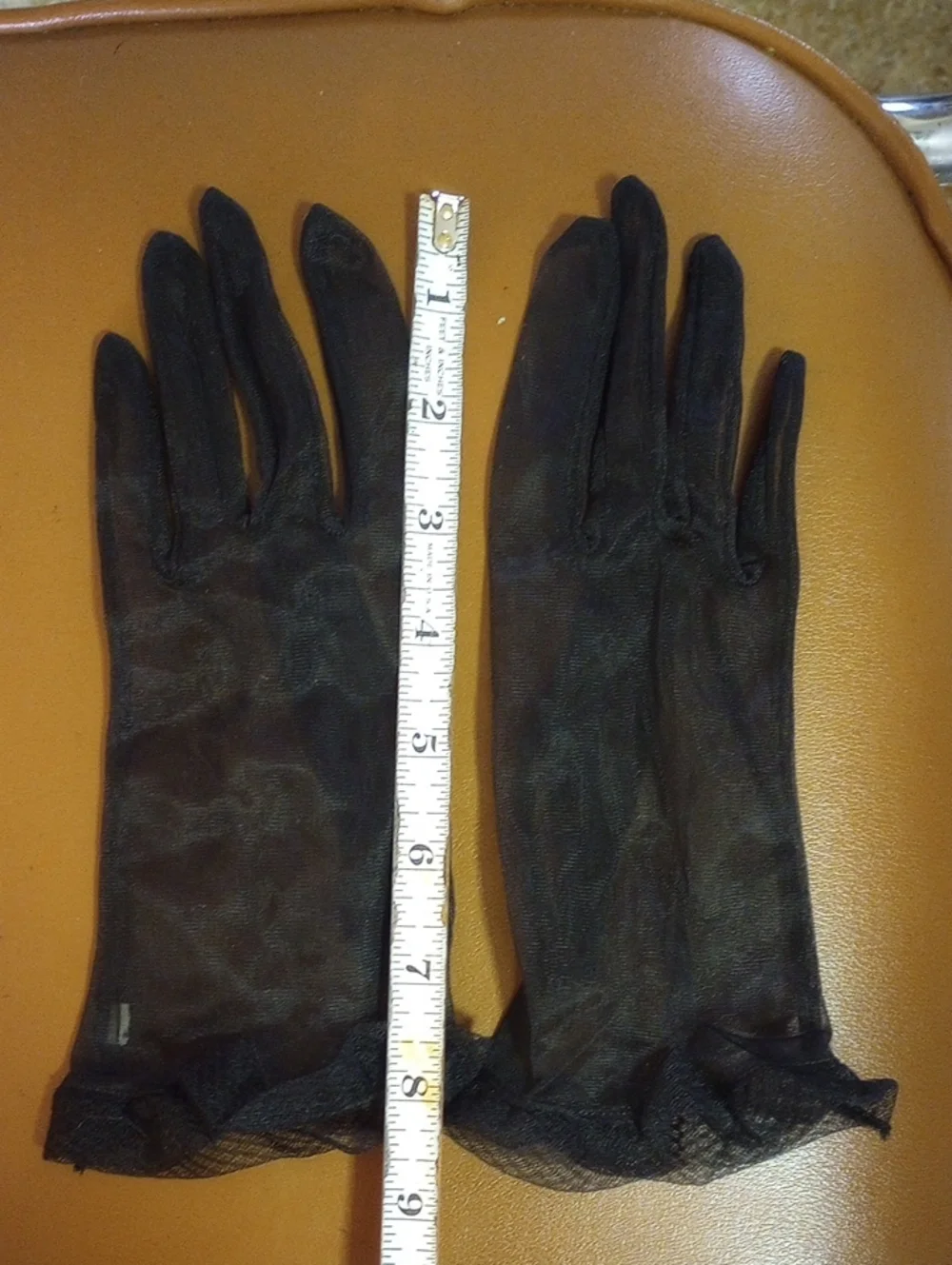 Classic Traditional Neutral Black Formal Prom Vintage Dress Gloves, Very Sheer